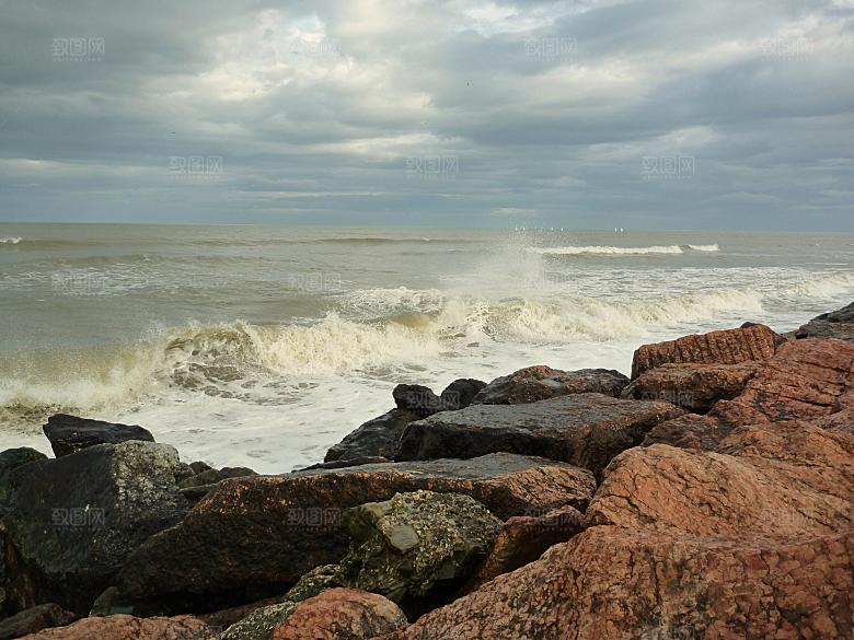 高清海景海滩沙滩海边大海蓝色海岸素材