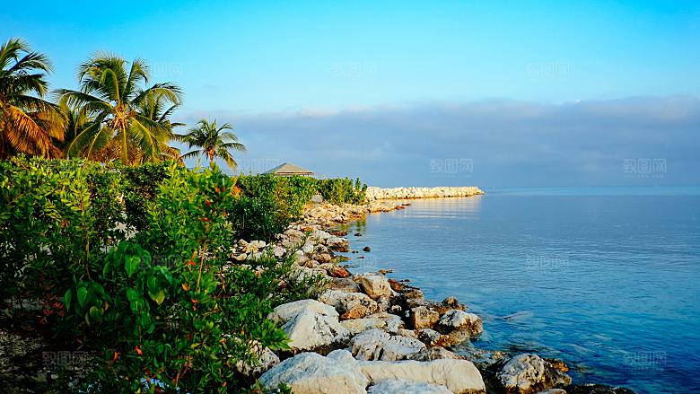 高清海景海滩沙滩海边大海蓝色海岸素材
