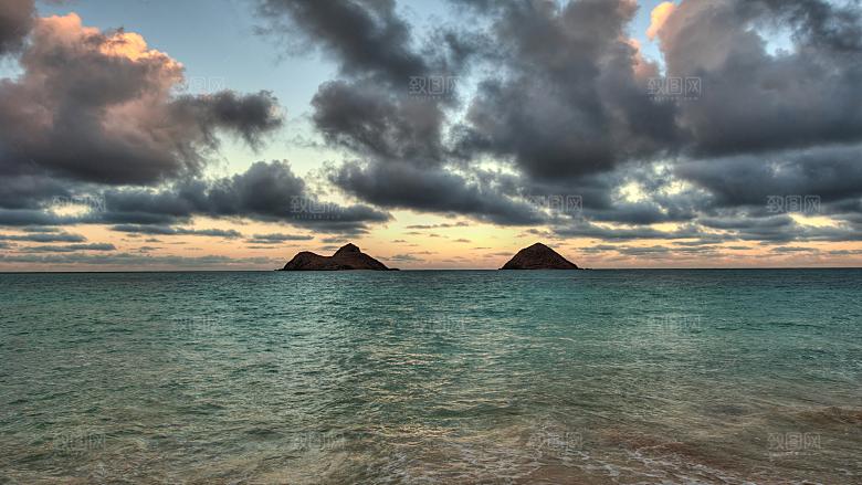 高清海景海滩沙滩海边大海蓝色海岸