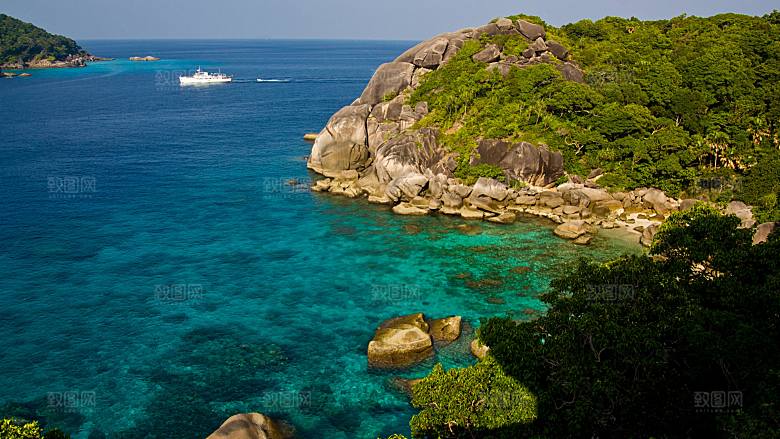 高清海景海滩沙滩海边大海蓝色海岸