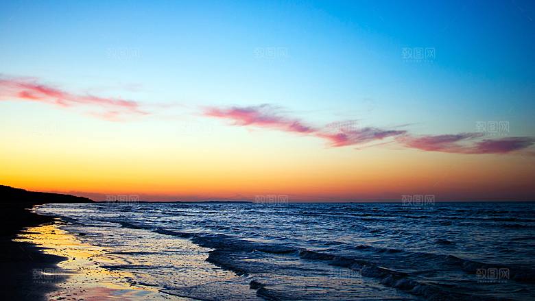 高清海景海滩沙滩海边大海蓝色海岸