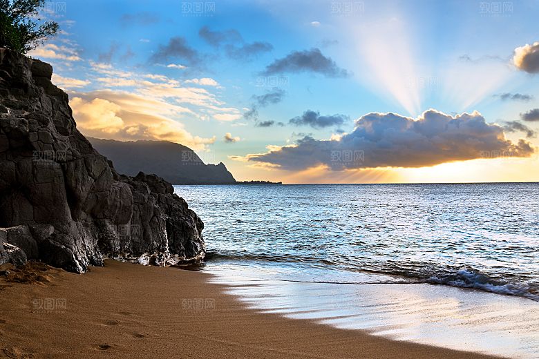 高清海景海滩沙滩海边大海蓝色海岸