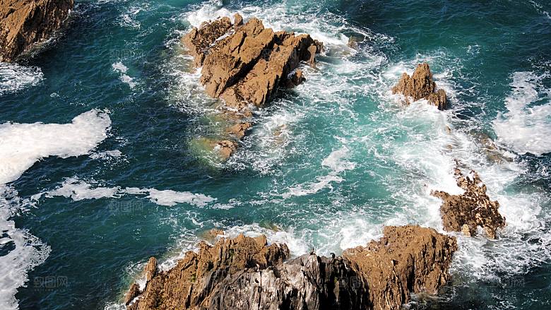高清海景海滩沙滩海边大海蓝色海岸