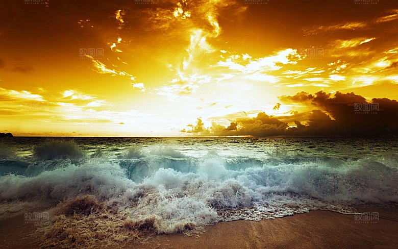 高清海景海滩沙滩海边大海蓝色海岸素材