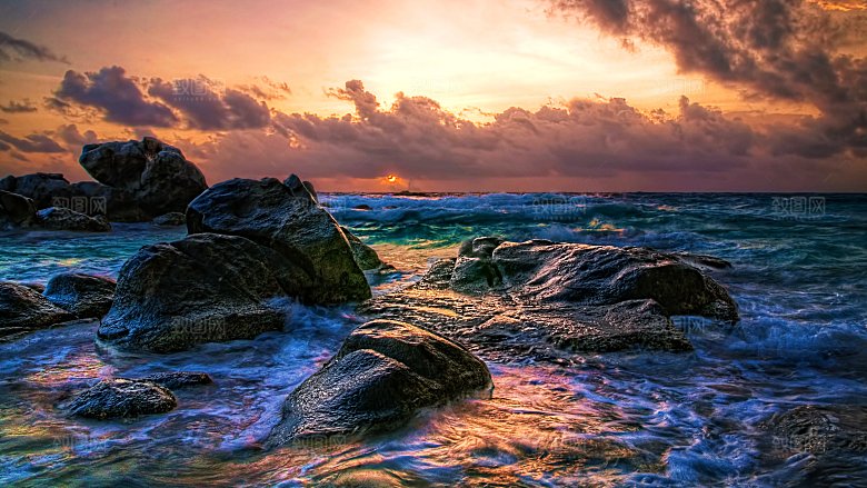 高清海景海滩沙滩海边大海蓝色海岸素材