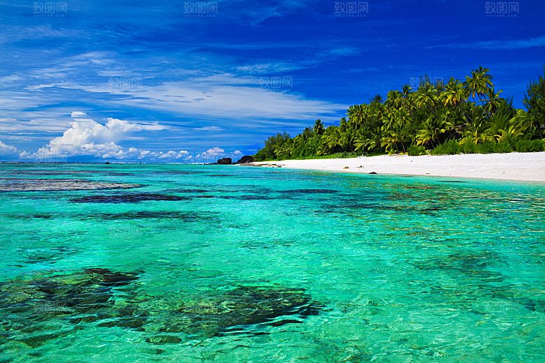 高清海景海滩沙滩海边大海蓝色海岸素材