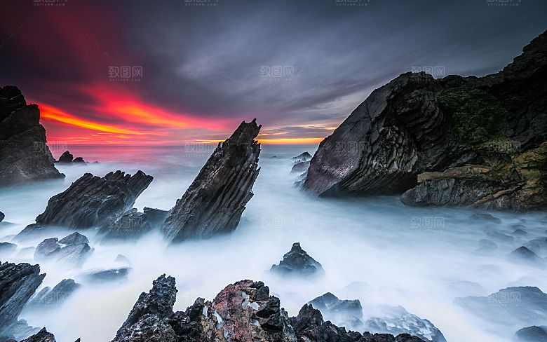 高清海景海滩沙滩海边大海蓝色海岸素材