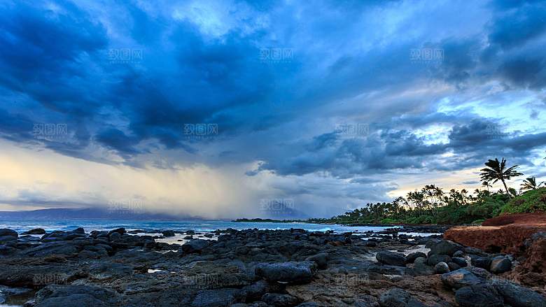 高清海景海滩沙滩海边大海蓝色海岸