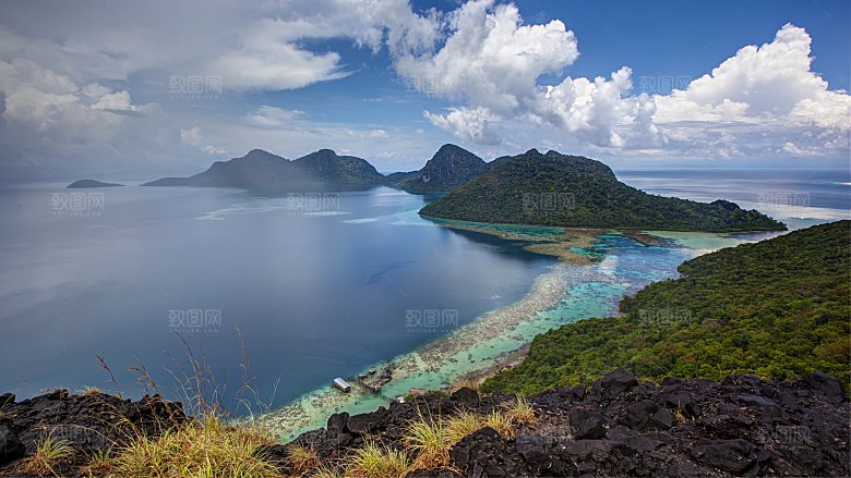高清海景海滩沙滩海边大海蓝色海岸