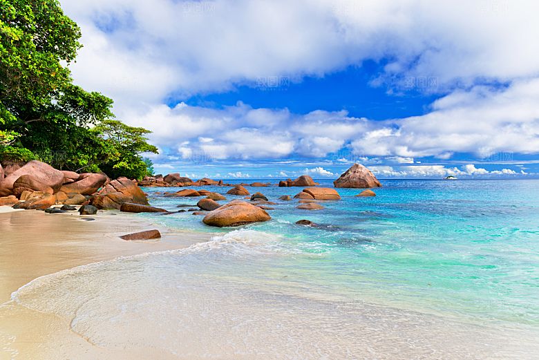 高清海景海滩沙滩海边大海蓝色海岸
