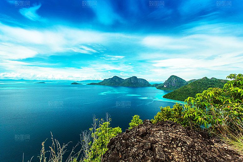 高清海景海滩沙滩海边大海蓝色海岸