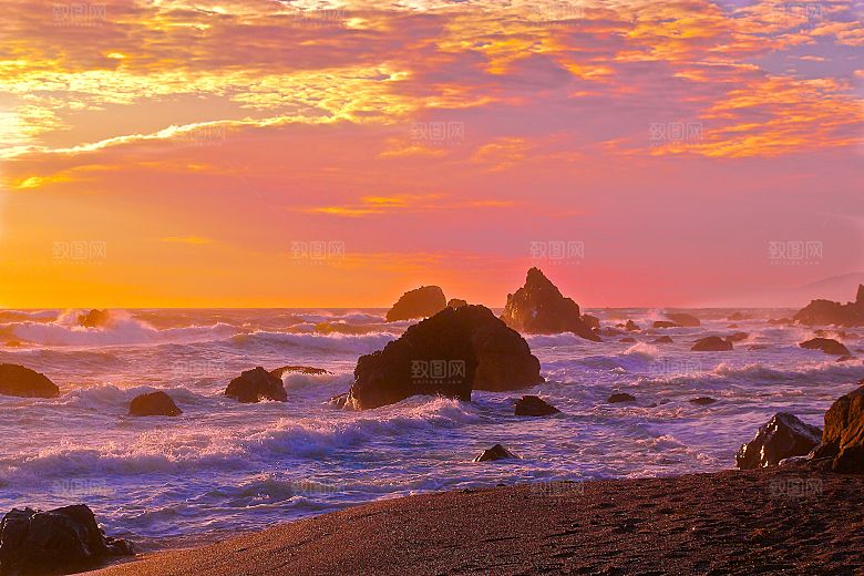 高清海景海滩沙滩海边大海蓝色海岸素材