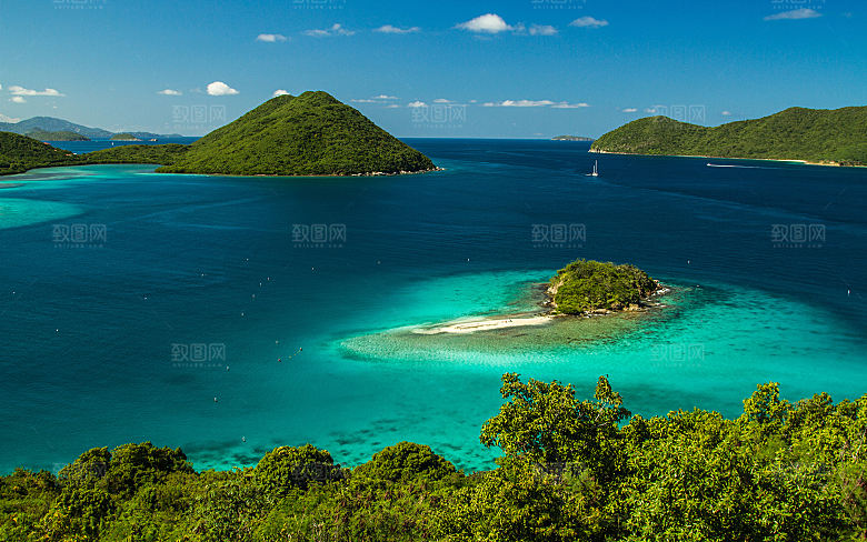 高清海景海滩沙滩海边大海蓝色海岸