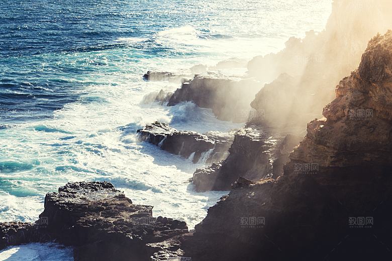 高清海景海滩沙滩海边大海蓝色海岸素材