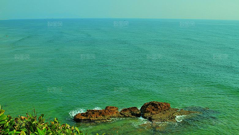 高清海景海滩沙滩海边大海蓝色海岸