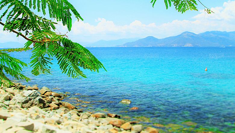高清海景海滩沙滩海边大海蓝色海岸素材