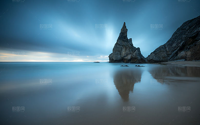 高清海景海滩沙滩海边大海蓝色海岸素材