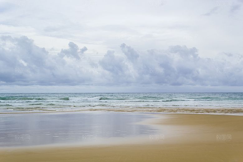 高清海景海滩沙滩海边大海蓝色海岸素材