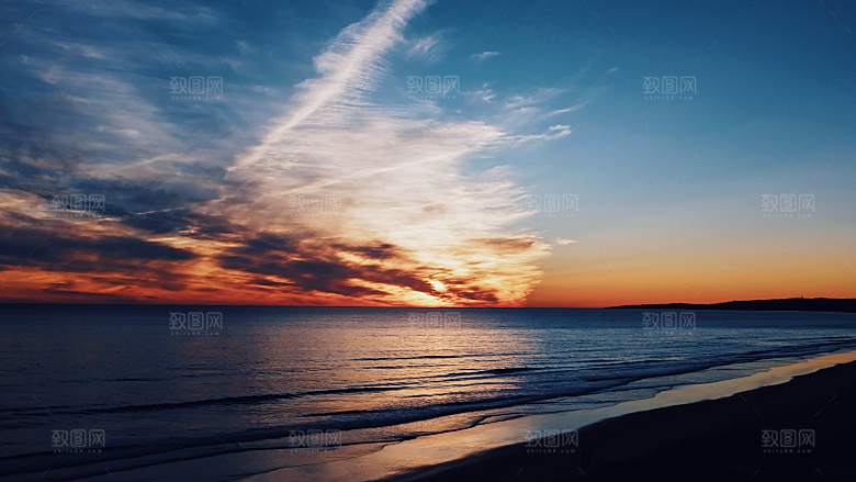 高清海景海滩沙滩海边大海蓝色海岸素材