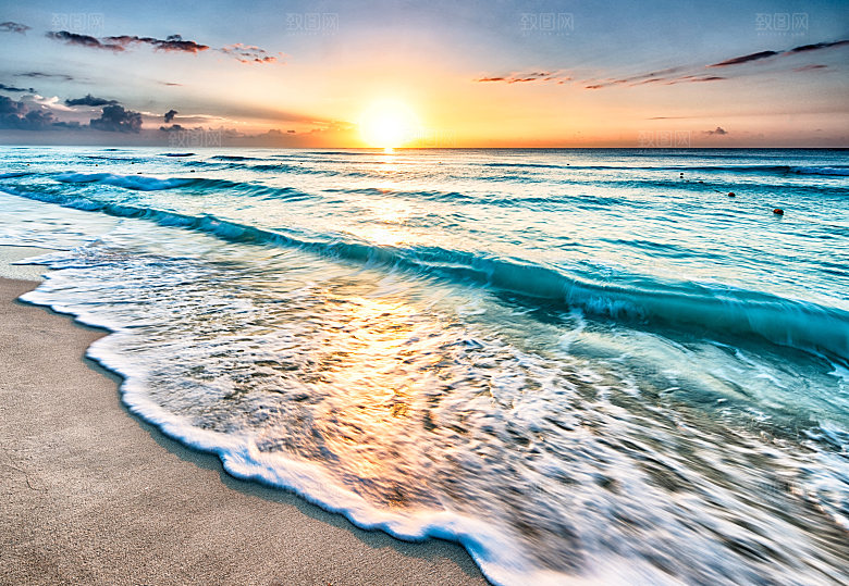 高清海景海滩沙滩海边大海蓝色海洋海岸
