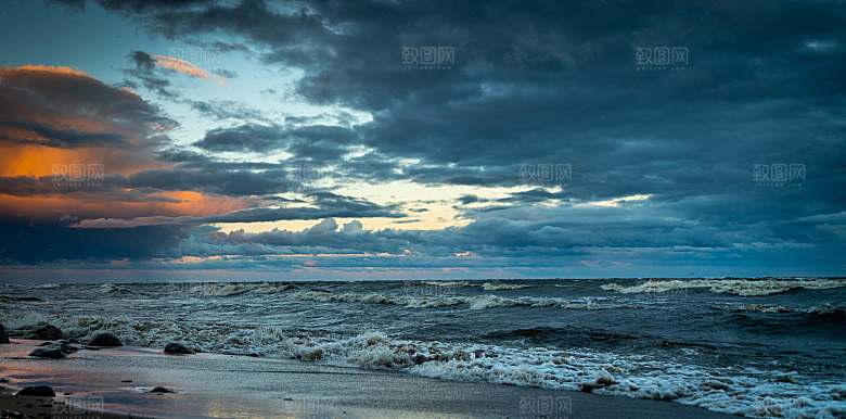 高清海景海滩沙滩海边大海蓝色海洋海岸素材