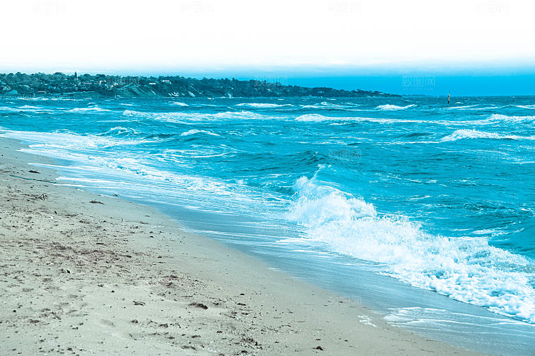 高清海景海滩沙滩海边大海蓝色海洋海岸素材