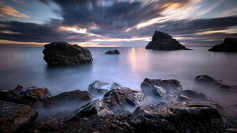 高清海景海滩沙滩海边大海蓝色海洋海岸