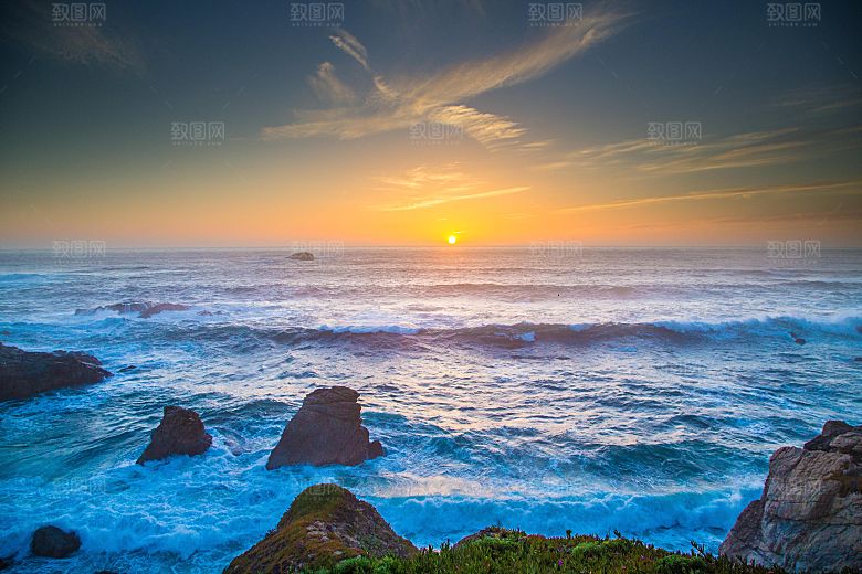 高清海景海滩沙滩海边大海蓝色海洋海岸