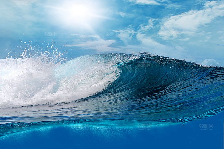 高清海景海浪海滩沙滩海边大海蓝色海岸