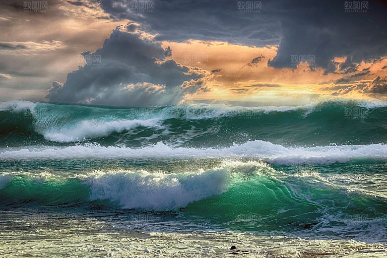 高清海景海浪海滩沙滩海边大海蓝色海岸