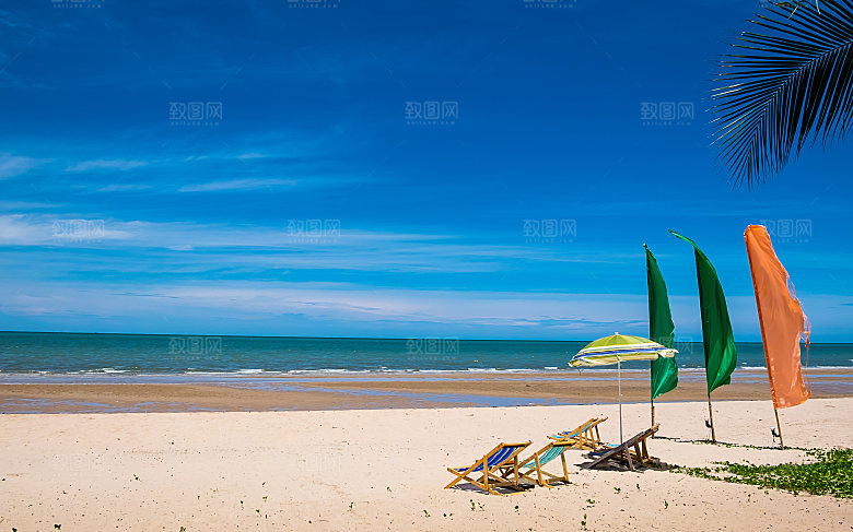 高清海景海滩沙滩海边大海蓝色海洋壁纸素材