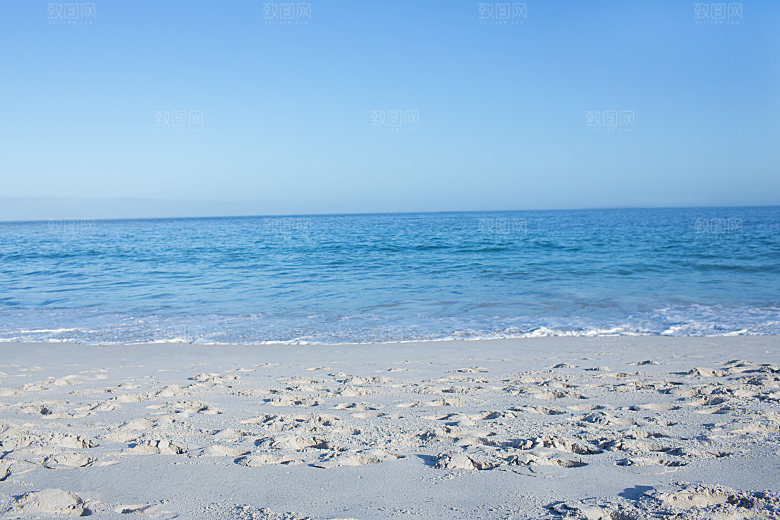 高清海景海滩沙滩海边大海蓝色海洋壁纸素材