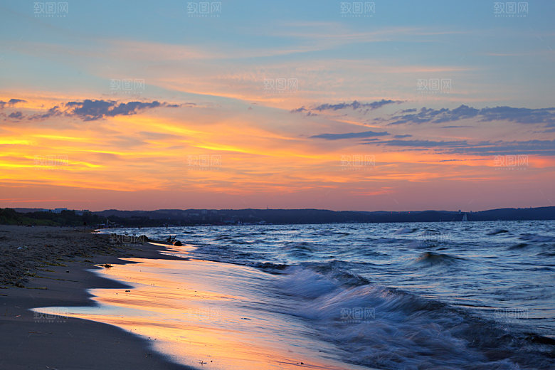 高清海景海滩沙滩海边大海蓝色海洋壁纸素材