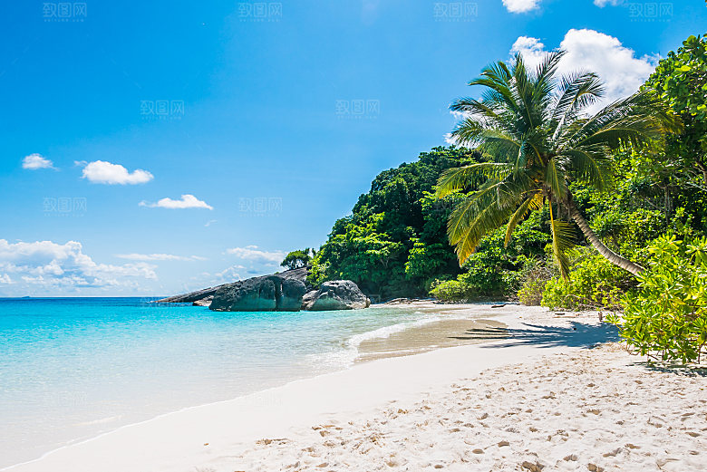 高清海景海滩沙滩海边大海蓝色海洋壁纸素材