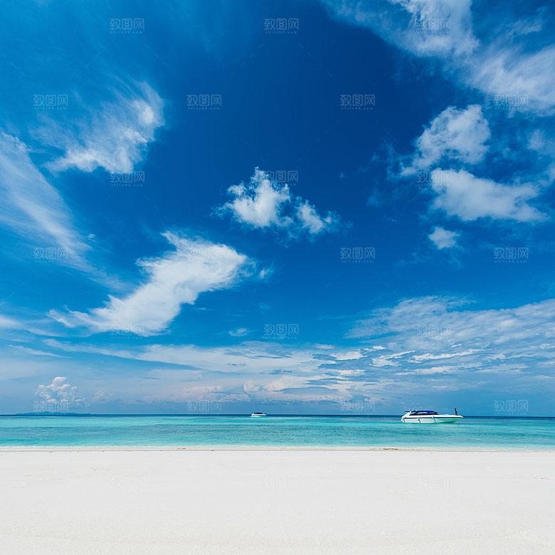 高清海景海滩沙滩海边大海蓝色海洋壁纸素材