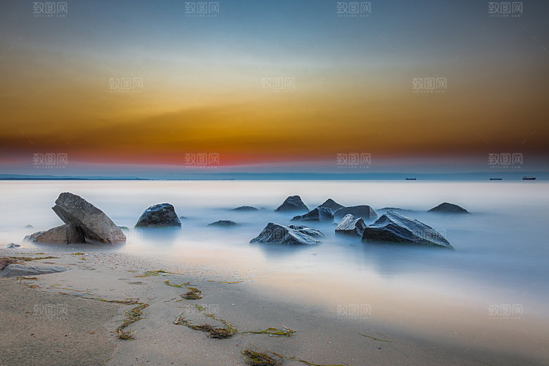 高清海景海滩沙滩海边大海蓝色海洋壁纸素材