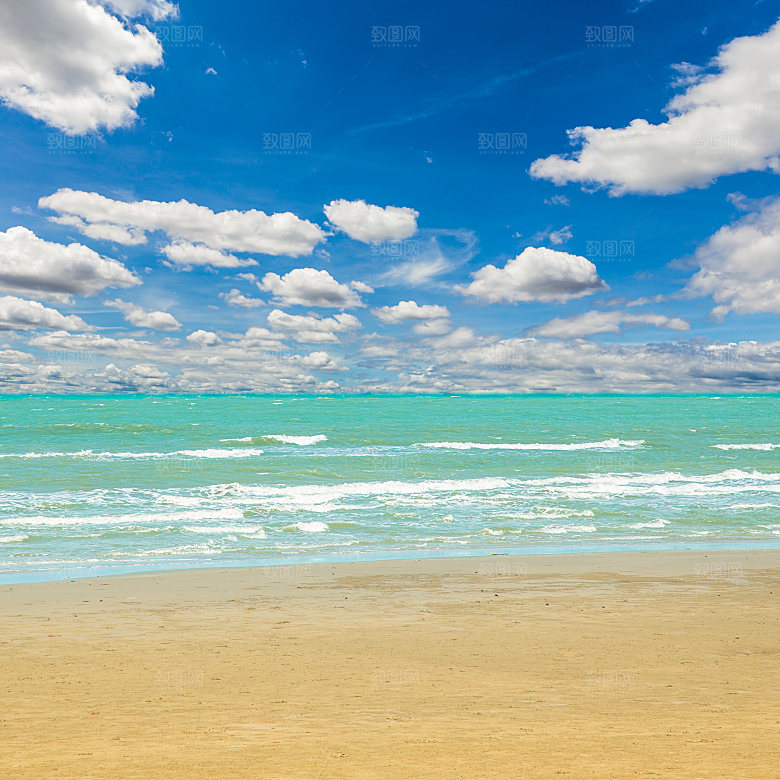 高清海景海滩沙滩海边大海蓝色海洋壁纸素材