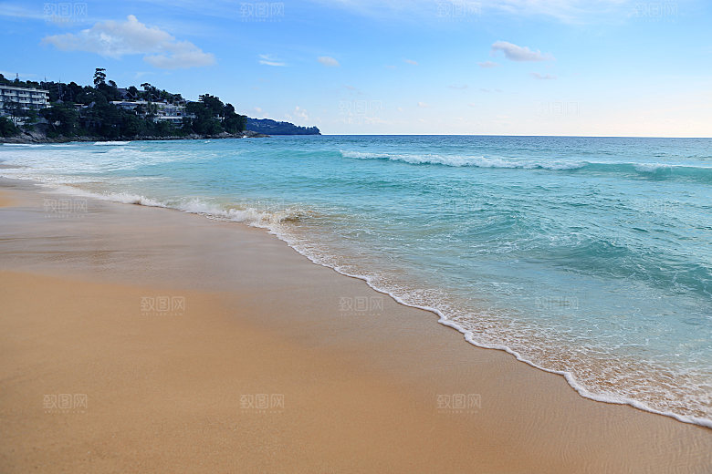 高清海景海滩沙滩海边大海蓝色海洋壁纸素材