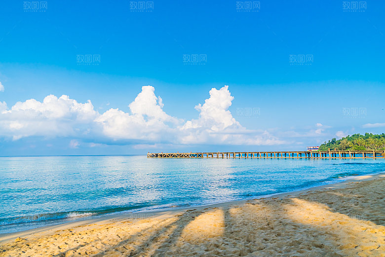 高清海景海滩沙滩海边大海蓝色海洋壁纸素材