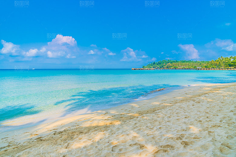 高清海景海滩沙滩海边大海蓝色海洋壁纸素材