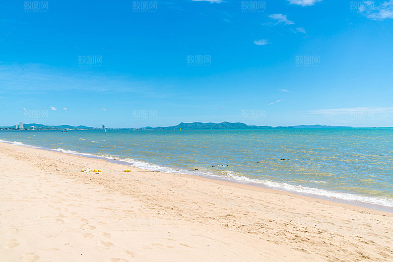 高清海景海滩沙滩海边大海蓝色海洋壁纸素材