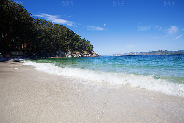 高清海景海滩沙滩海边大海蓝色海洋壁纸素材