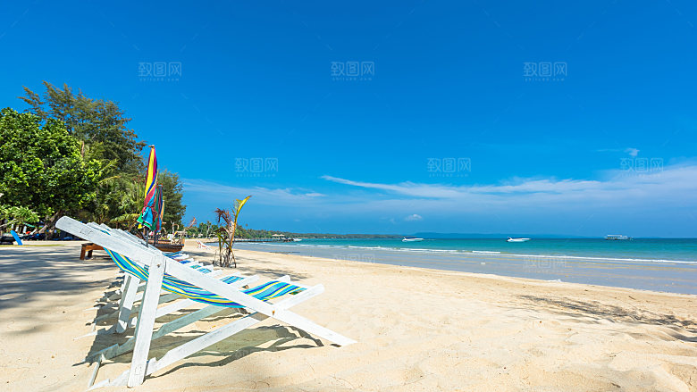 高清海景海滩沙滩海边大海蓝色海洋壁纸素材
