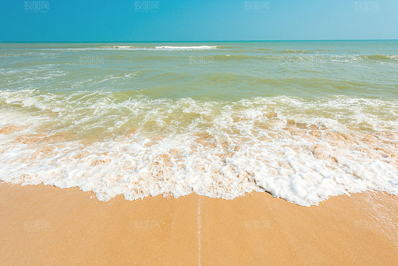 高清海景海滩沙滩海边大海蓝色海洋壁纸素材