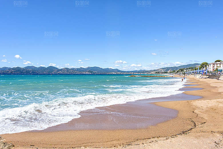 高清海景海滩沙滩海边大海蓝色海洋壁纸素材