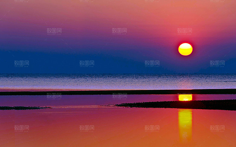 高清海景海滩沙滩海边大海蓝色海洋壁纸素材