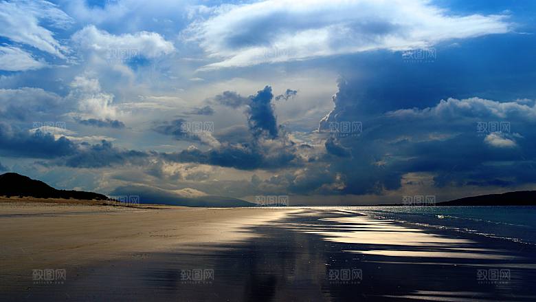 高清海景海滩沙滩海边大海蓝色海洋壁纸素材