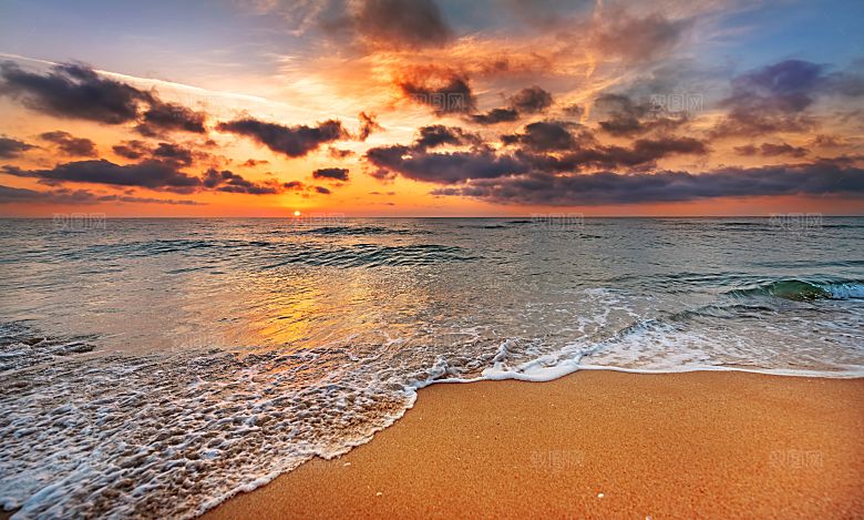 高清海景海滩沙滩海边大海蓝色海洋壁纸素材