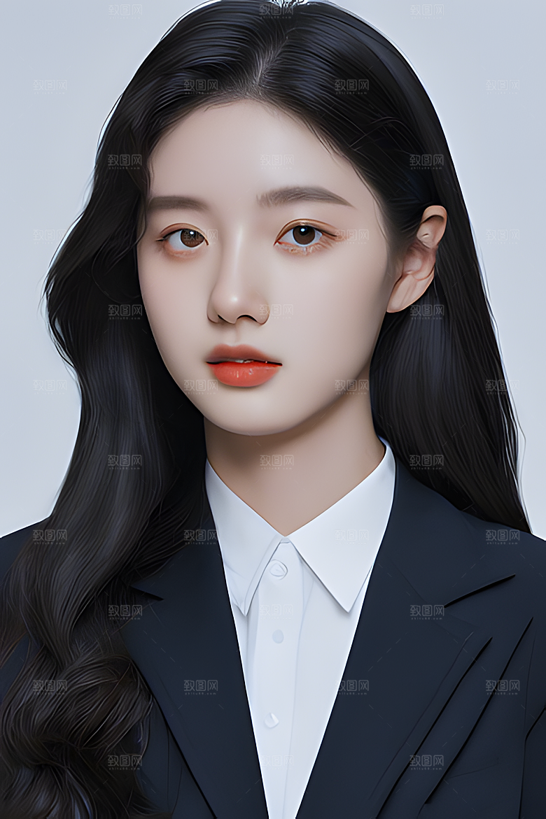韩系美女半身图片素材