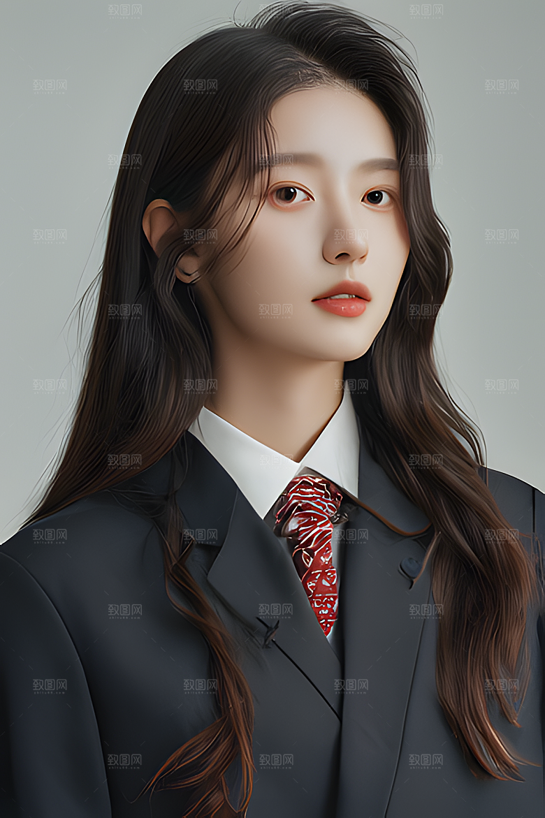 韩系美女半身图片素材